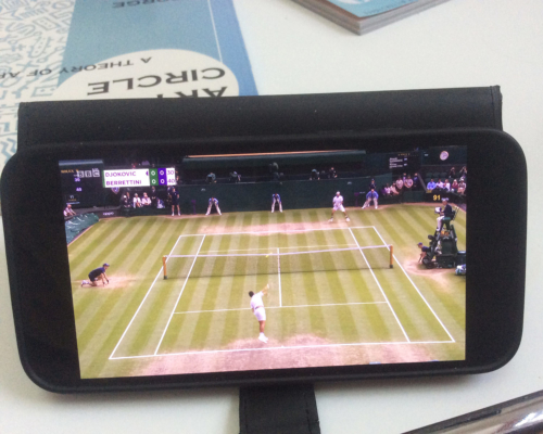 Wimbledon Endspiel auf kleinem Bildschirm