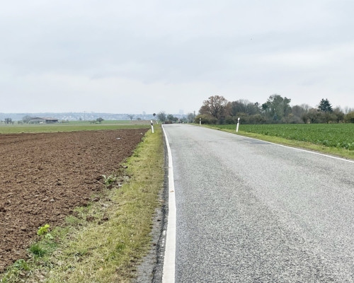 Landstraße auf Nieder-Eschbach zu